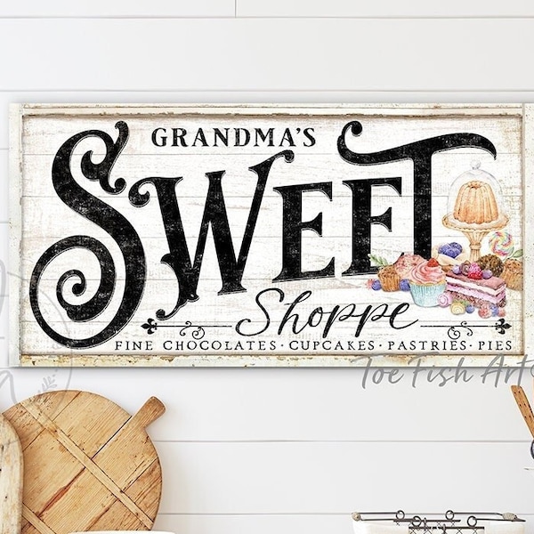 Custom Bakery Sign Coffee Bar Signs Modern Farmhouse Wall Decor Kitchen Art Personalized Name Rustic Family Vintage Primitive Canvas Print