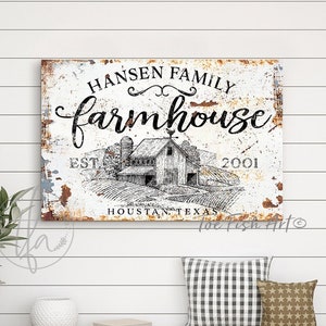 Custom Family Name Sign Rustic Farmhouse Sign Modern Farm Wall Decor ...