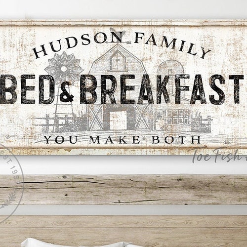 Bed and Breakfast Sign Modern Farmhouse Wall Decor Custom - Etsy
