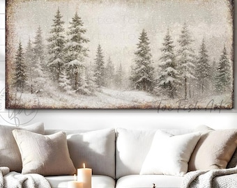 Vintage Winter Sign - Rustic Christmas Holiday Hymn, Wall Decor, Canvas or Outdoor Metal Print