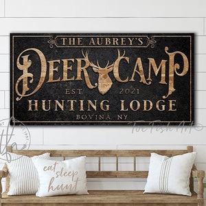 Custom Hunting and Fishing Camp Sign - Log Cabin Decor - Black Forest Decor