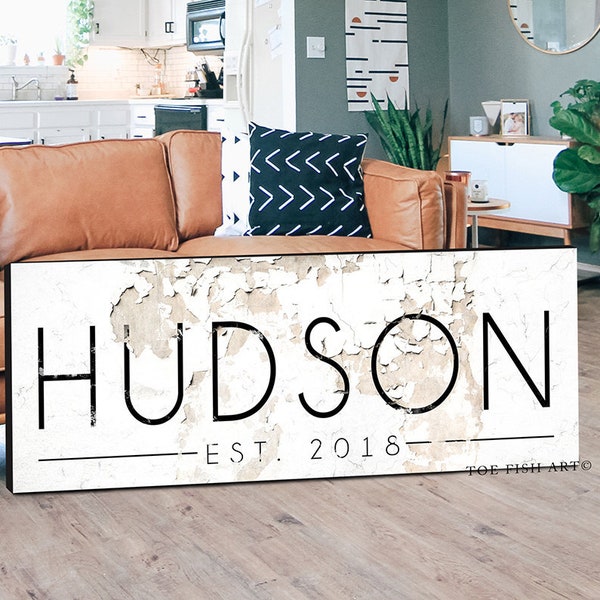 Farmhouse Family Wall Art Rustic Established Last Name Sign Modern Gift for Her Rustic Decor Canvas Print Personalized Custom Industrial Art