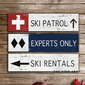 SKI PATROL Ski Snowboard Graphic Art Custom sign Experts Only Canvas Print Skiing Black Diamond, gift Wall Decor Modern Farmhouse wall decor