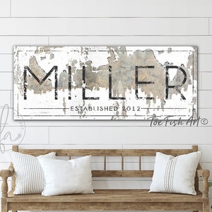 Personalized Family Name Sign Rustic Modern Farmhouse Wall Decor Gift ...