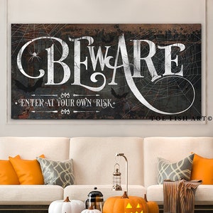 Halloween Sign Beware Industrial Halloween Decor Creepy Rustic Medieval ...