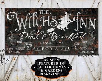 Halloween Sign Dead & Breakfast Industrial Halloween Home Decor Creepy Rustic Fall Spooky Vintage Farmhouse Wall Decor Canvas Or Metal Print