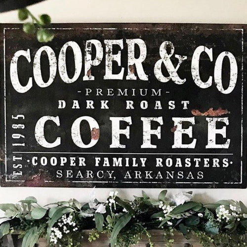 COFFEE SIGN Modern Farmhouse Wall Decor Personalized Family - Etsy