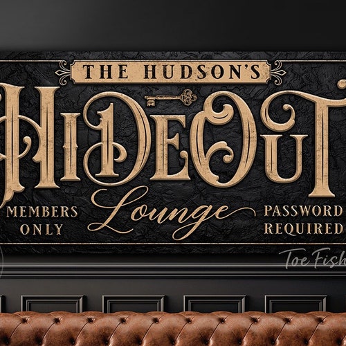 Hideout Lounge Personalized Sign Members Only Man Cave Bar - Etsy