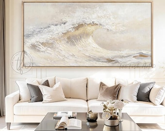 Ocean Wave Wall Art, Coastal Beach House, Framed Canvas or Metal Print, Nautical Decor, Minimalist Artwork, Modern Seaside