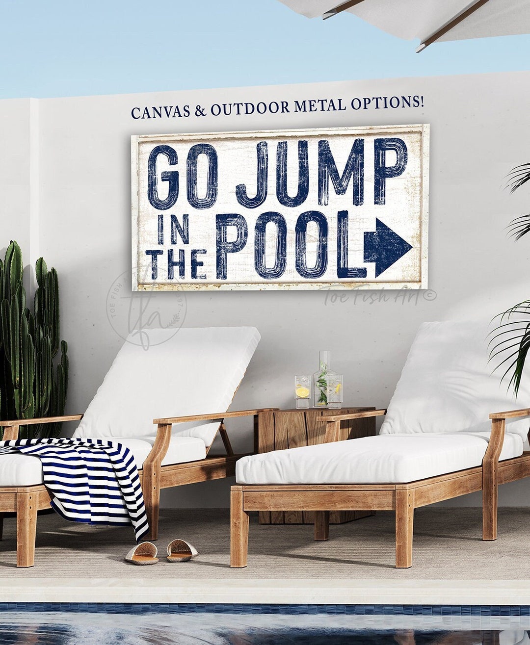 Go Jump in the Pool Sign Lounge Signs Rustic Pool House Farmhouse Wall ...