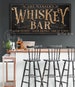 Whiskey Bar Sign Man Cave Personalized Last Name Family Sign Custom Rustic Modern Farmhouse Wall Art Canvas Print for the Home Whiskey Lover 