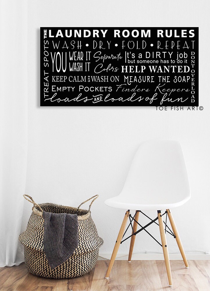 Letrero de lavandería letrero rústico de casa de campo Arte | Etsy