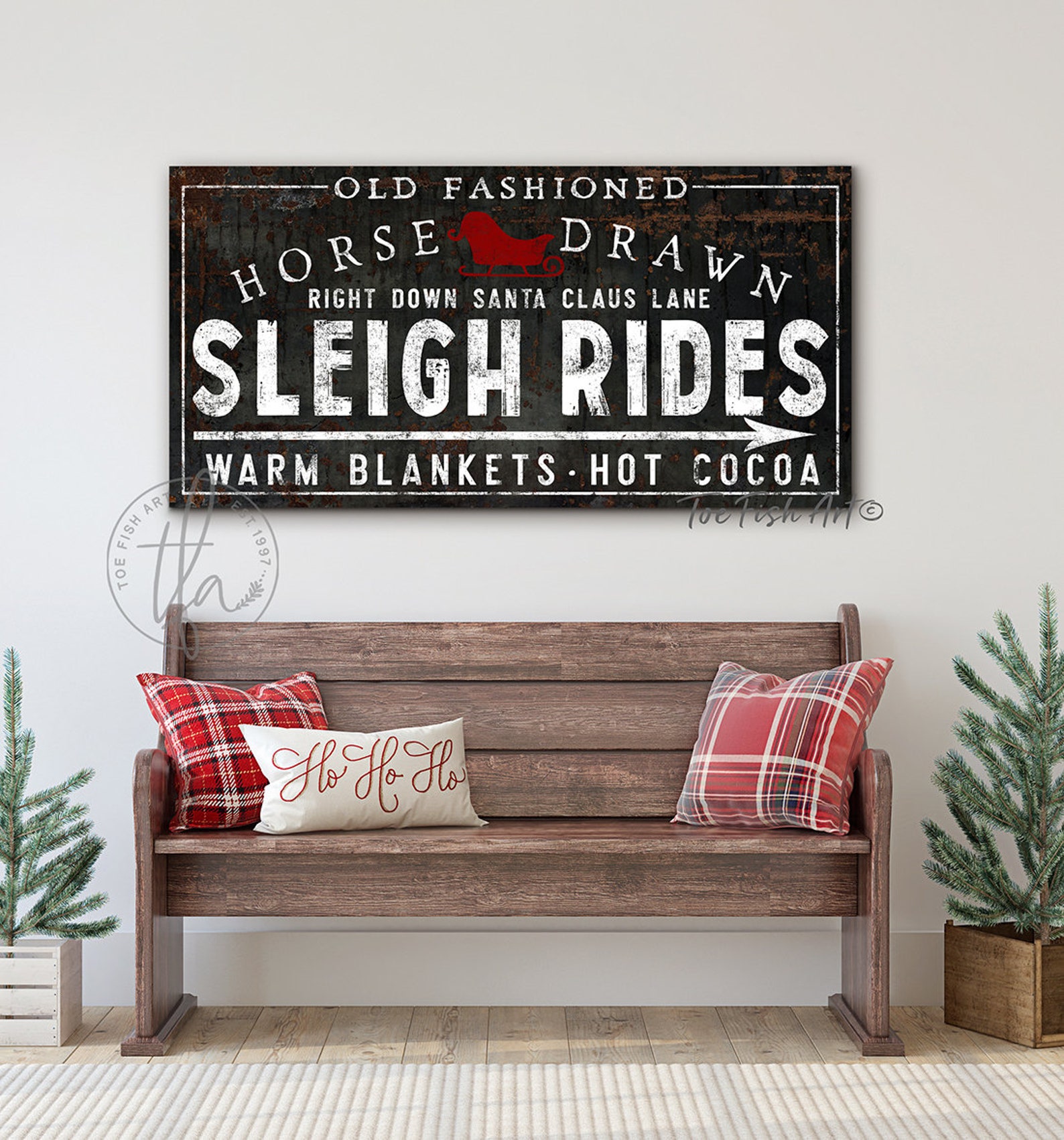 Sleigh Races Sign Sleigh Rides Sign Customized Holiday Fun Farmhouse Christmas Decor ...