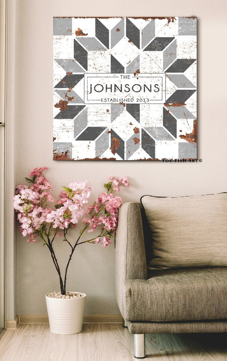 Custom Family Name Sign Modern Farmhouse Decor Large Rustic Wall Art ...