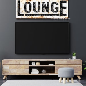 Modern Farmhouse Wall Decor Family Lounge Sign Large Rustic Wall Art Industrial Vintage Signs Canvas Print Game Movie Room Home Theater Sign Food, Drinks... Pic2