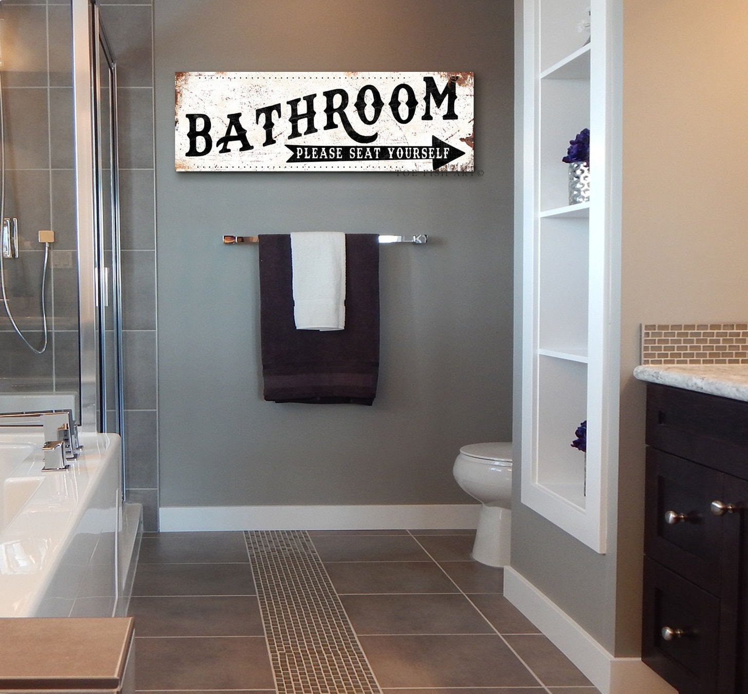 Bathroom Sign Farmhouse Bathroom Wall Decor Bathroom Decor Rustic ...