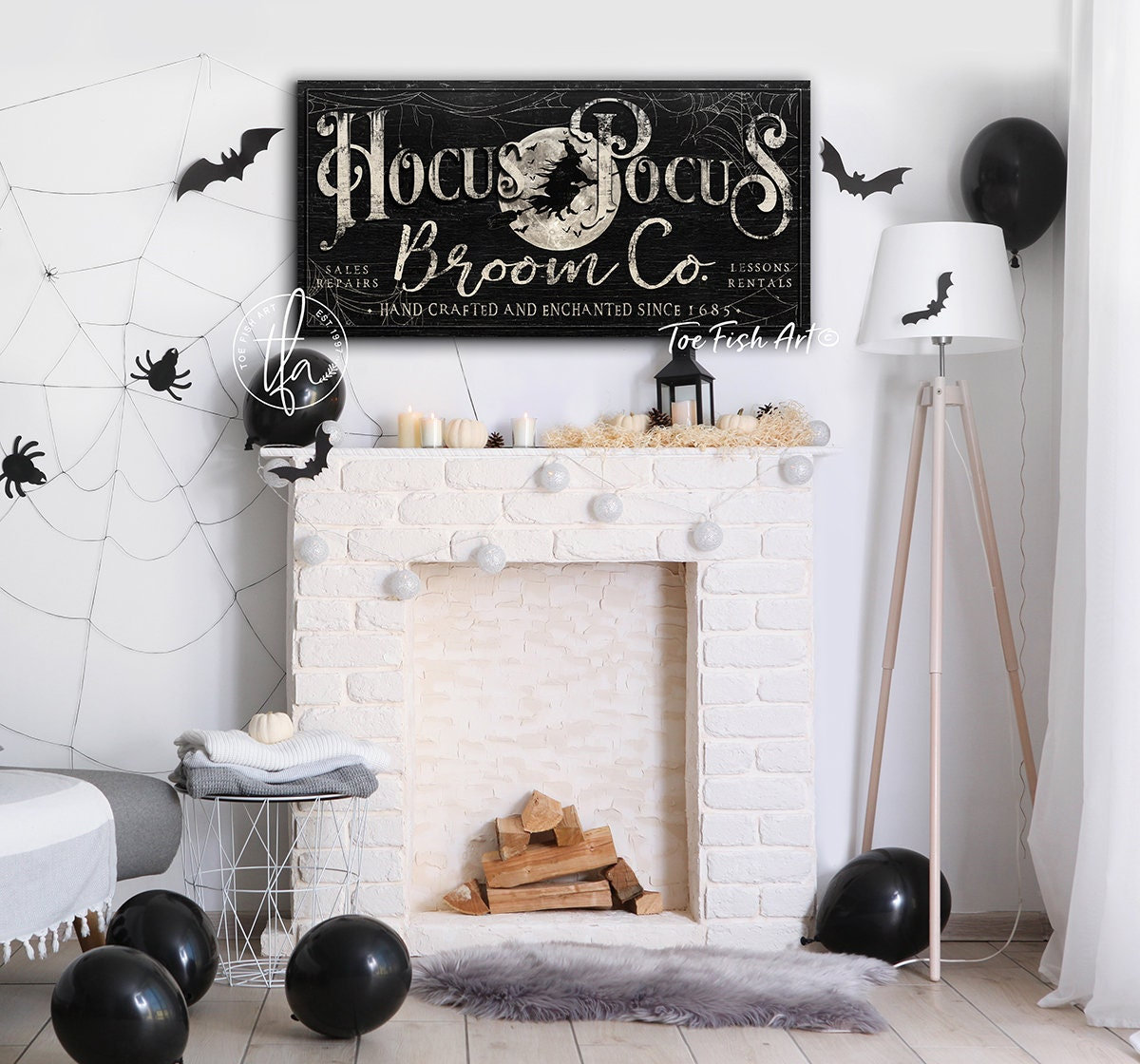 Hocus Pocus Sign Halloween Home Decor Spooky Witch Flying