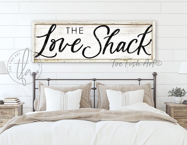 Love Shack Sign Master Bedroom Signs Living Room Art Modern Farmhouse ...