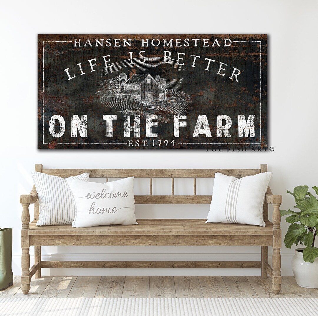 Custom Family Name Sign Modern Farmhouse Decor Life is Better on the ...