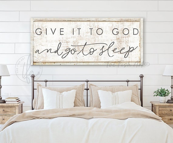 Etsy Wall Canvas Sign Decor Gift Large Canvas to Gift God Sign Christian Farmhouse It Sleep Wall and Modern to - Give Friend Bedroom Print, Go Best