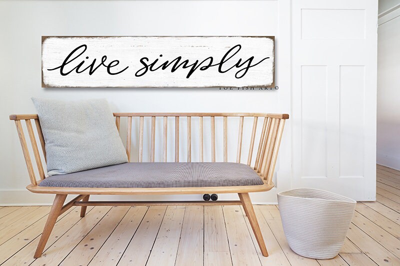 Large Rustic Wood Sign "Live Simply" 4 Feet Long! Fixer Upper Kitchen Large Rustic Wood Sign "Live Simply" 4 Feet Long! Fixer Upper Kitchen