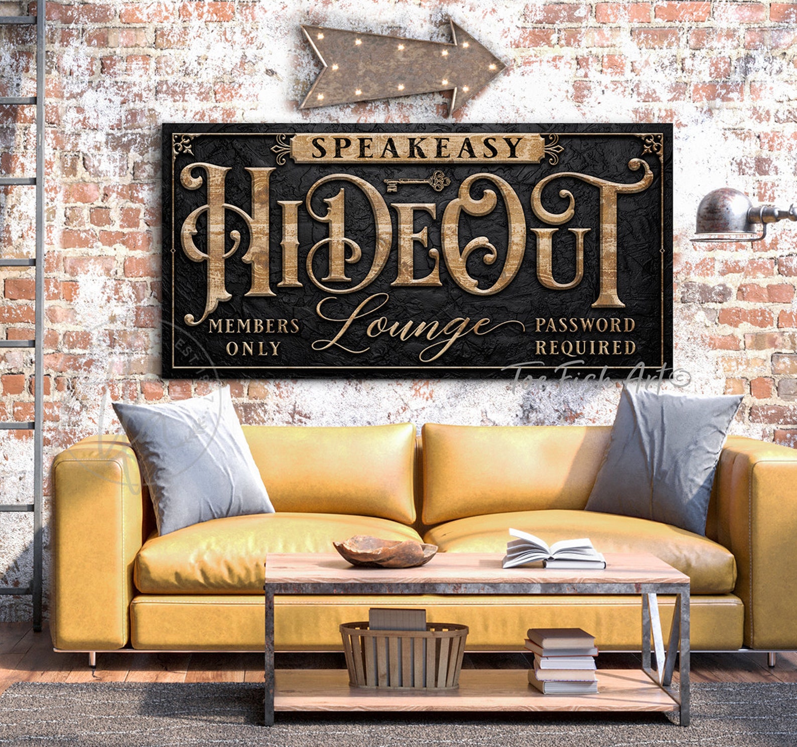 Hideout Lounge Personalized Sign Members Only Man Cave Bar Family Last ...