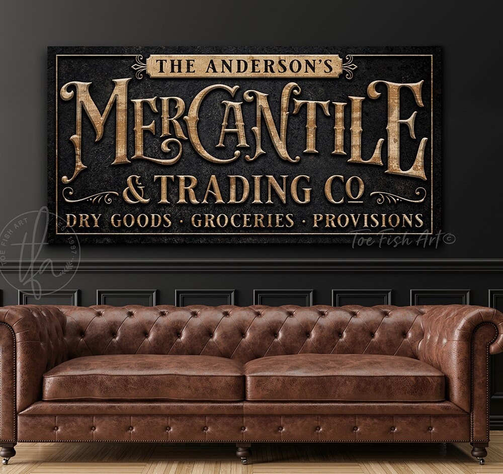 Personalized Mercantile Sign Antiques Collectables Family Owned