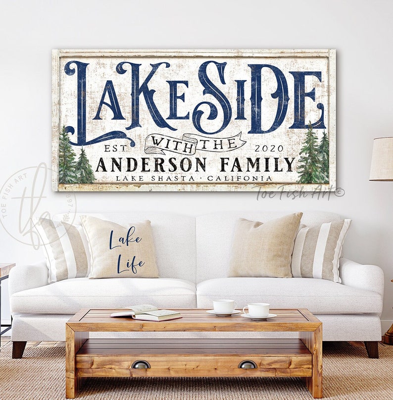 Personalized Lake House Sign Custom Lake Decor Family Name Etsy