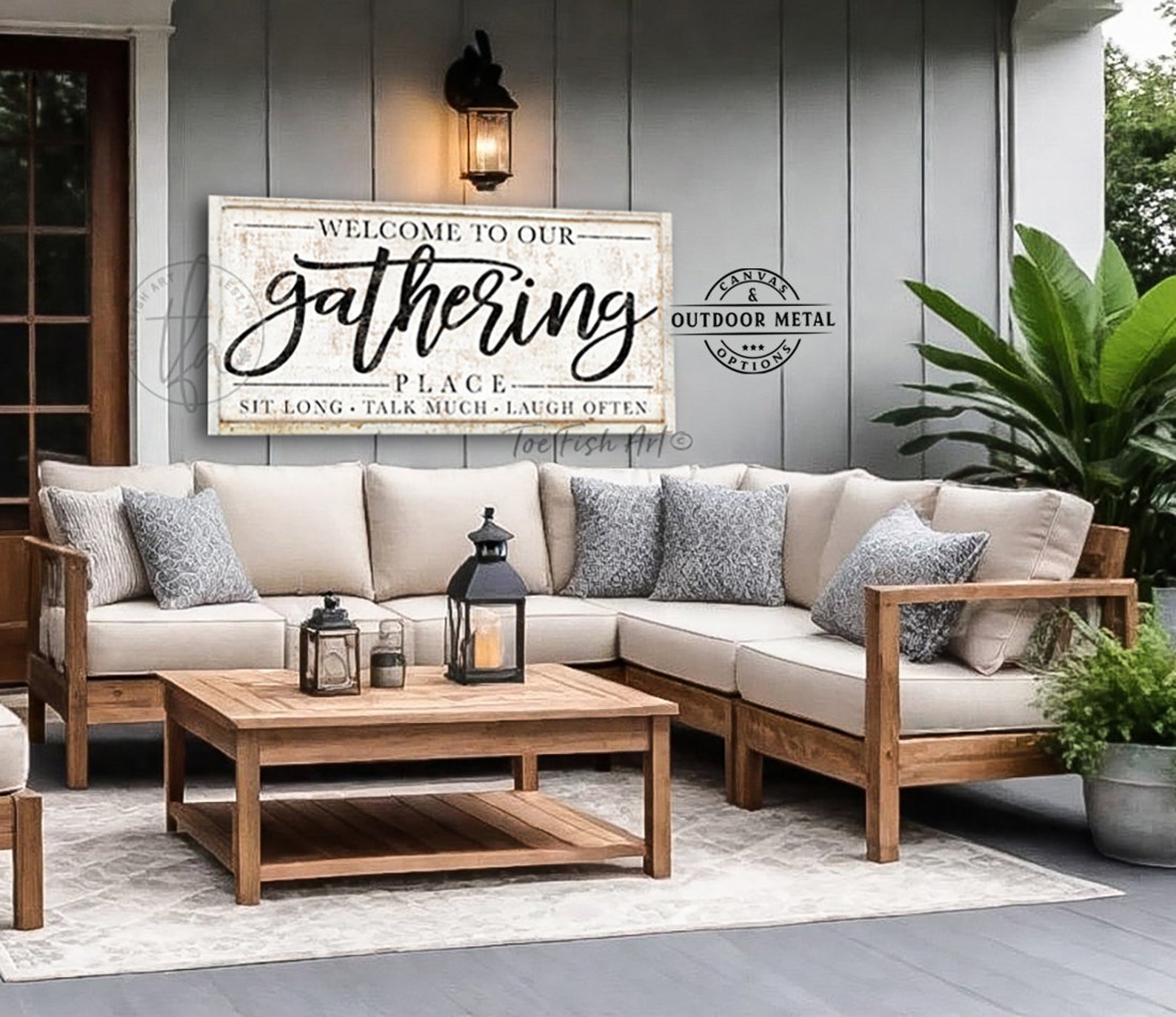 METAL SIGN! Personalized Patio Sign Gathering Place Rustic Backyard Bar ...