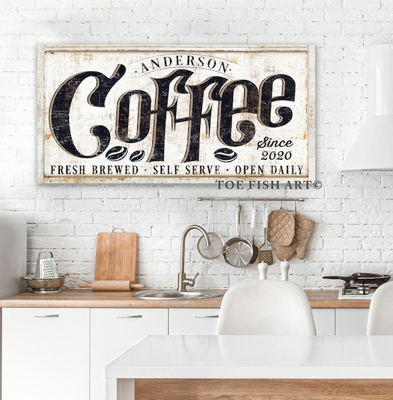 Coffee Bar Sign, Coffee Bar Accessories, Rustic Coffee Decor, Vintage  Kitchen Wall Art, Farmhouse Artwork Home Decoration, Housewarming Gift 