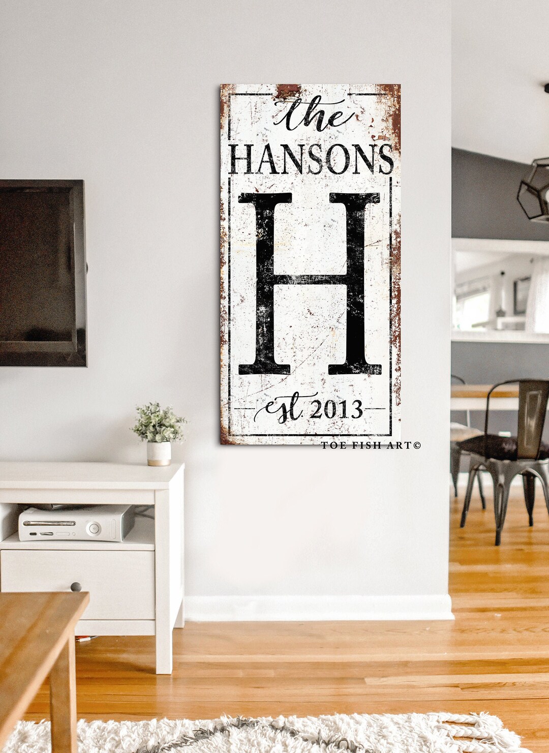 RUSTIC Farmhouse Decor Personalized Last Name Family Established Sign ...