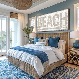 Personalized Beach House Sign Coastal Wall Decor Nautical Art Pool & Patio Life is better at the Beach Rustic Canvas or Outdoor Metal Print image 5
