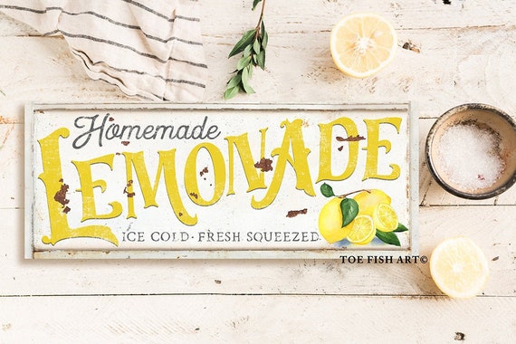 Lemonade Sign Modern Farmhouse Decor Faux Metal Sign Fresh