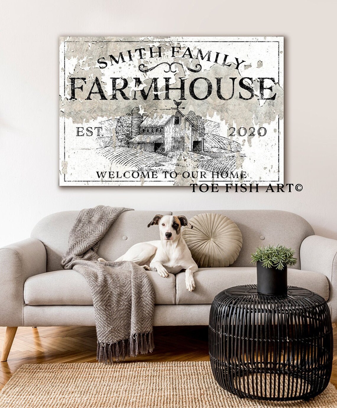Custom Family Name Sign Modern Farmhouse Wall Decor - Etsy
