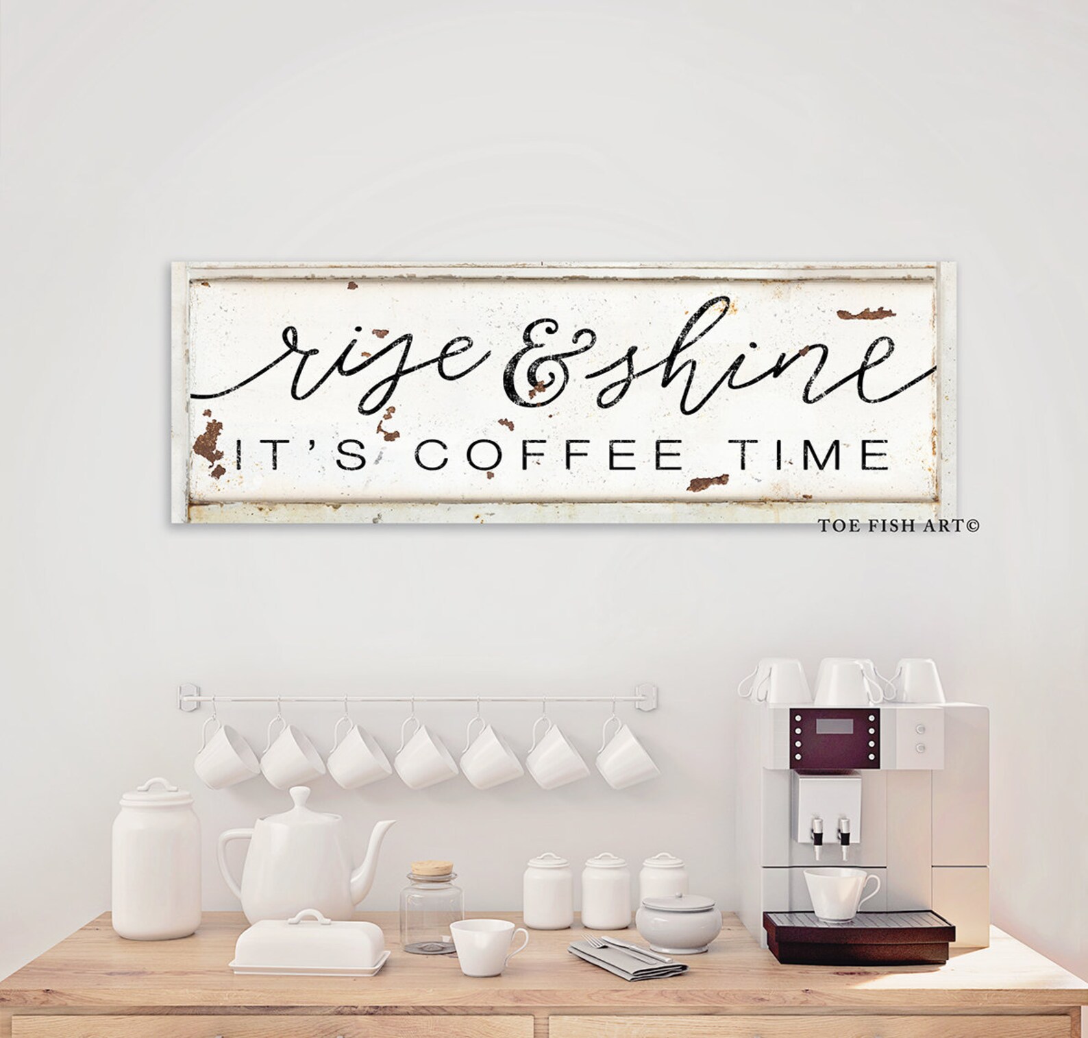 Rise and Shine It's Coffee Time Modern Farmhouse Decor Etsy