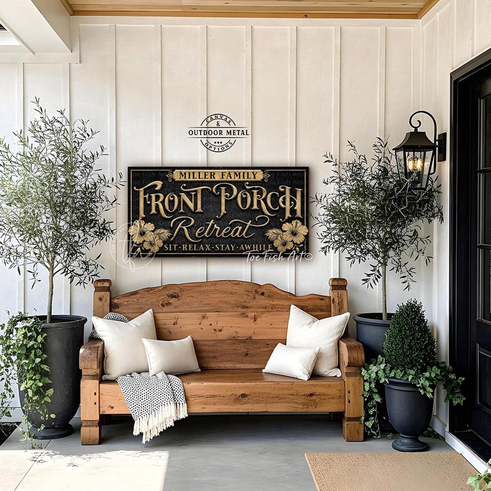 Personalized Front Porch Sign – Patio Porch Entryway Wall Decor, Modern ...