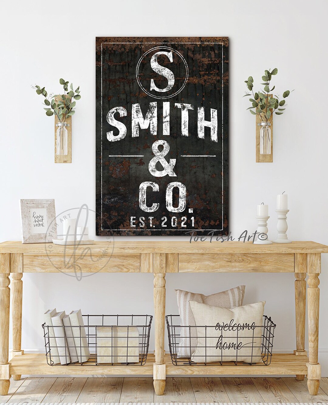 Family Name Sign Modern Farmhouse Last Name Established Signs Home ...