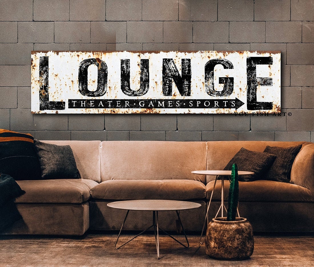 Modern Farmhouse Wall Decor Family Lounge Sign Large Rustic - Etsy ...