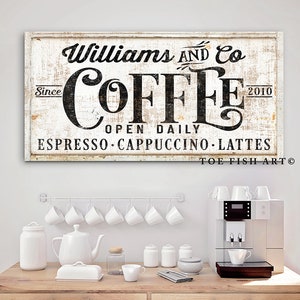 COFFEE SIGN Modern Farmhouse Wall Decor Personalized Family Name Sign ...