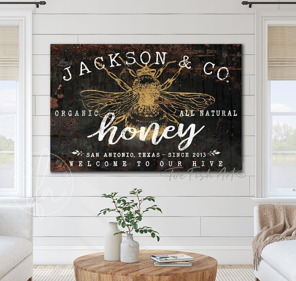 Country Honey Bee Wall Decor Set of 4