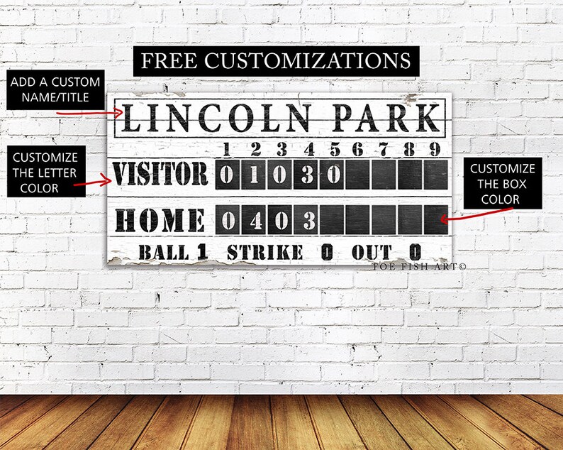 Baseball Scoreboard Family Name Sign Name Personalized Sign Etsy