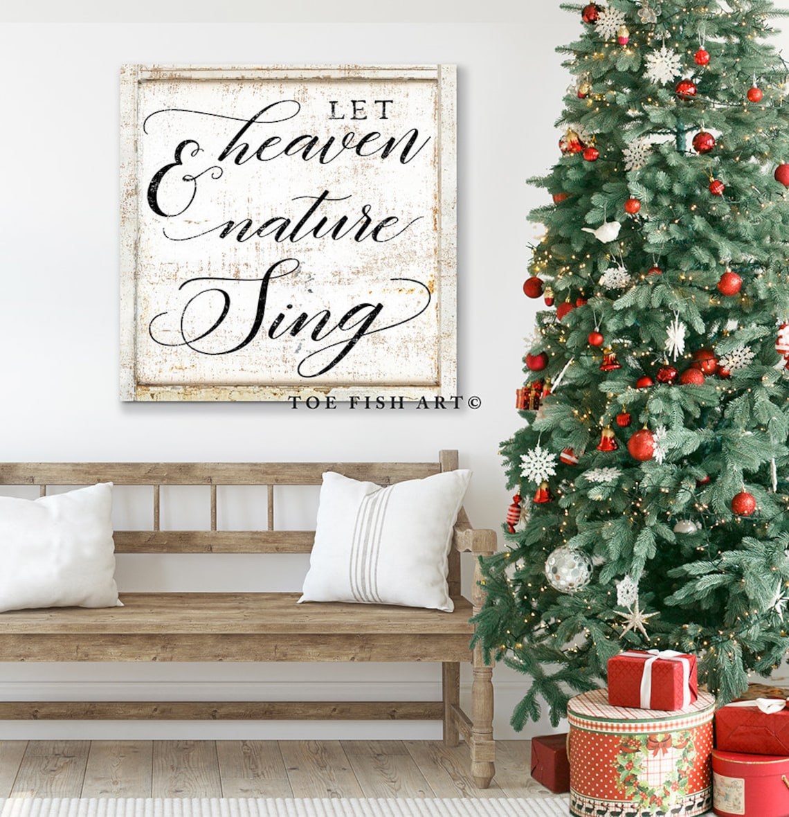 Let Heaven and Nature Sing Christmas Sign Modern Farmhouse - Etsy