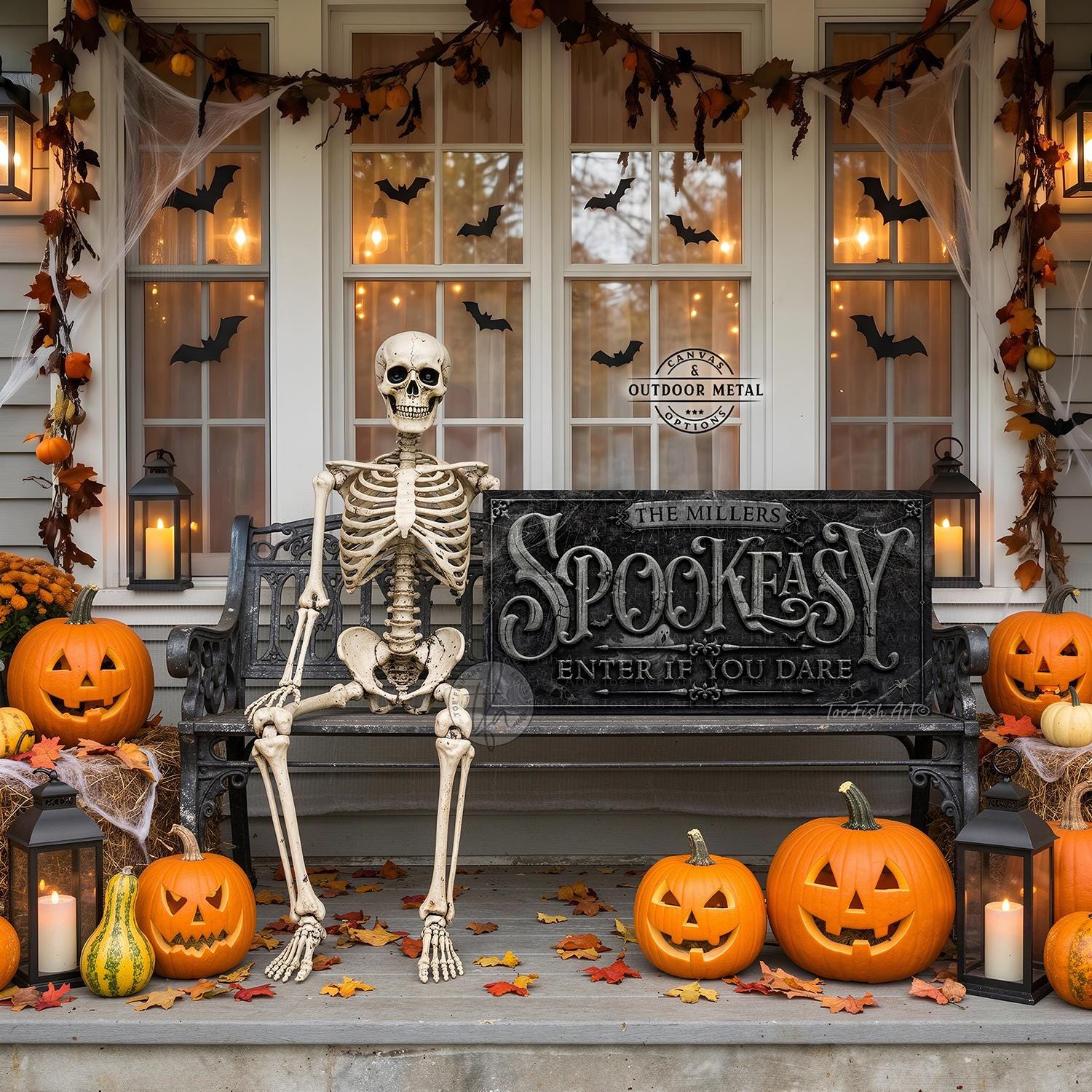Spook Easy. Sign Halloween Sign - Spookeasy Personalized Home Wall Decor, Creepy Rustic ...