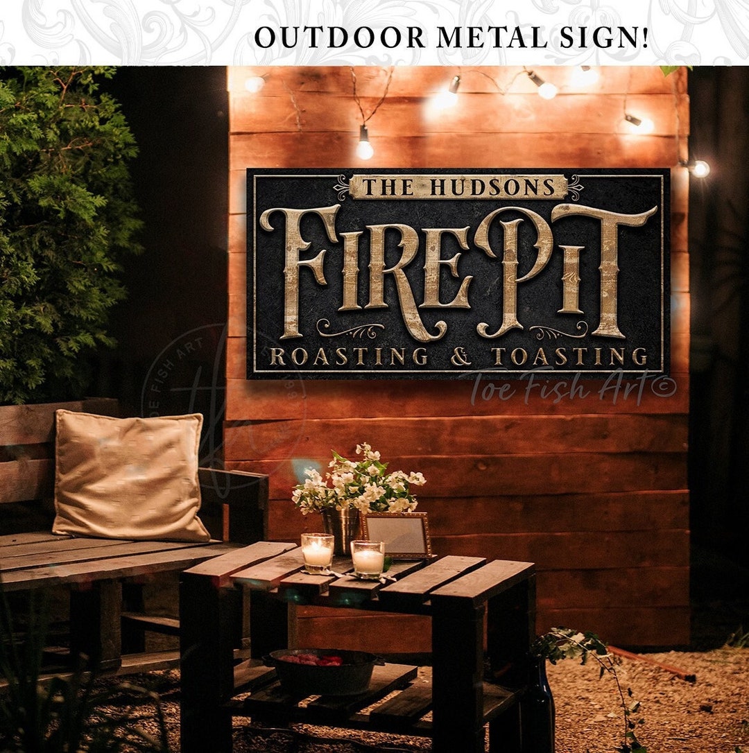 Personalized Firepit Sign Outdoor Patio Backyard Campfire Deck Porch ...