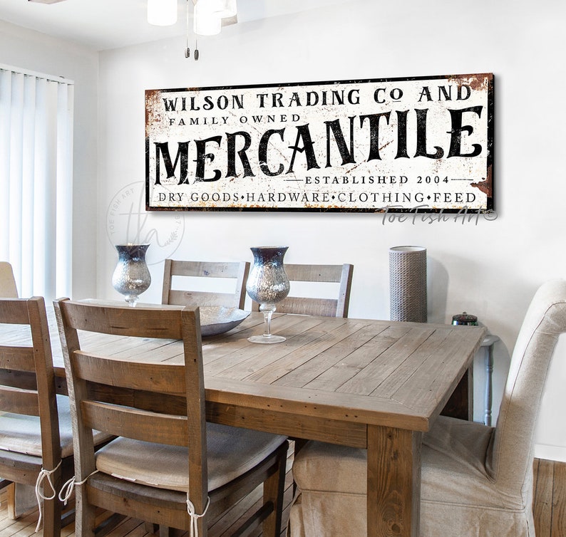 Last Name Sign Established Family Sign Gift for Her Rustic Farmhouse Personalized home Personalized Mercantile Trading Company General Store