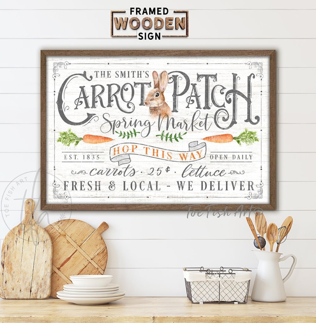 Carrot Patch Sign Easter Decor Decoration Holiday Modern Farmhouse Wall
