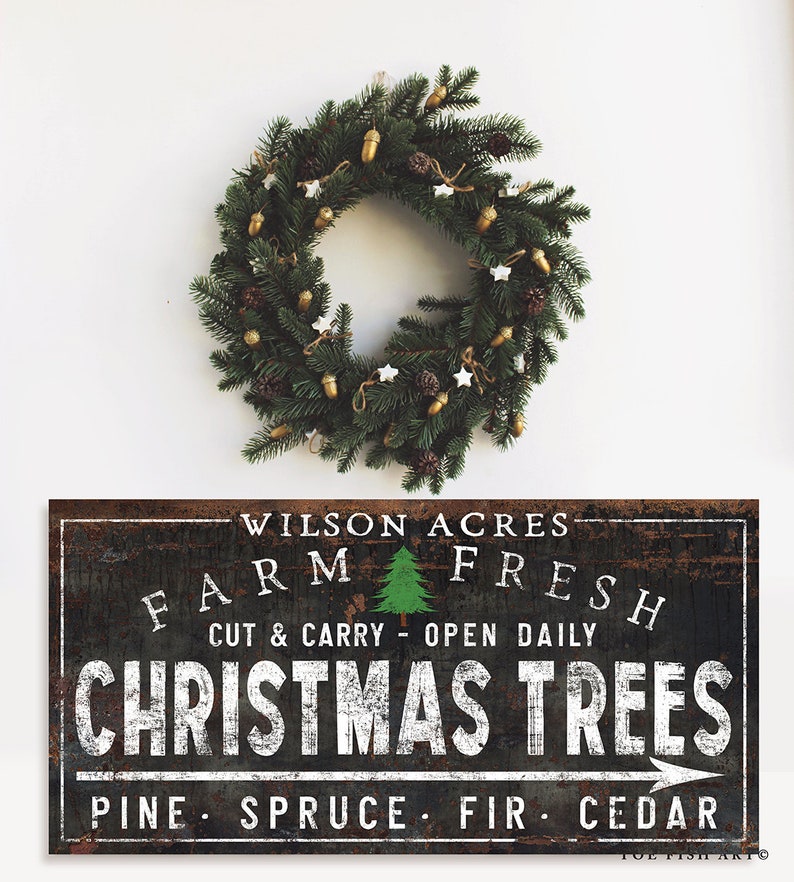 Christmas Tree Farm Sign Personalized Farmhouse Wall Decor Christmas ...