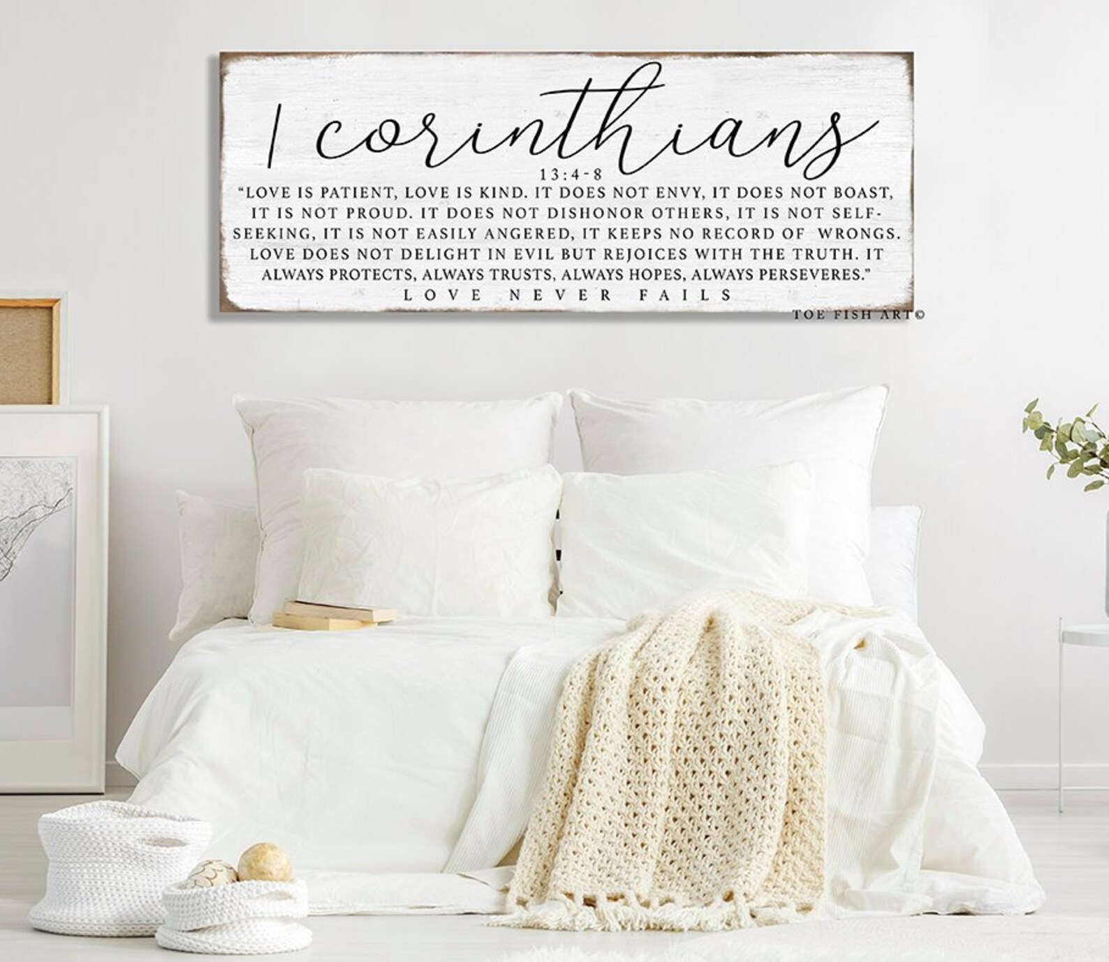 1 Corinthians 13 Wood-look Sign Bedroom Wall Decor Love is - Etsy