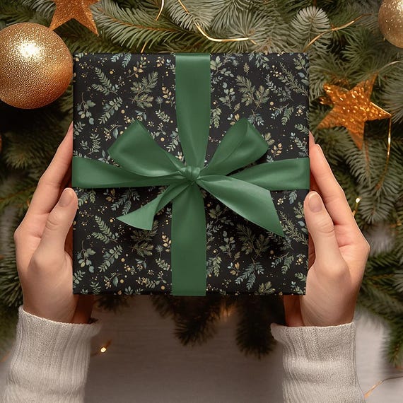 Vintage Wrapping Paper, Christmas Winter Holiday Gift Wrap Roll, Christmas Classic Gift Wrap Paper, Nostalgic Wrapping Paper Christmas Paper