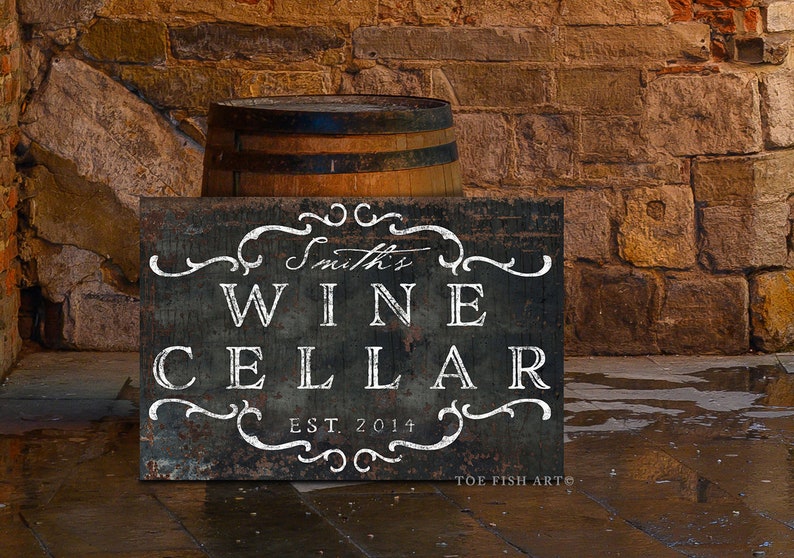 Custom Family Name Sign Wine Cellar Sign Modern Farmhouse Etsy